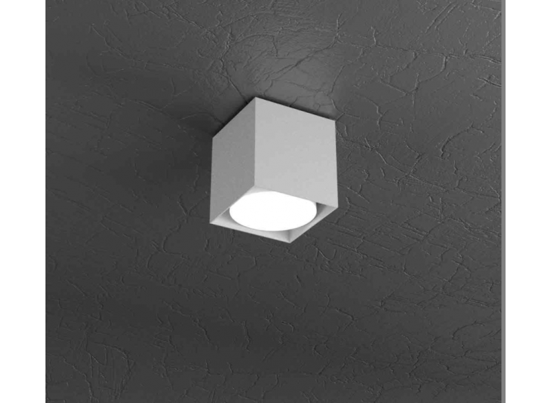 PLATE PLAFONIERA TUBO H.10 1 LUCE GRIGIO