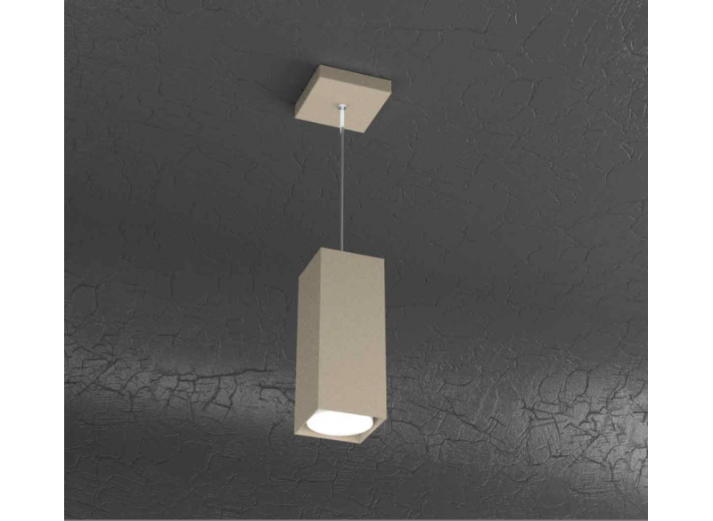 PLATE SOSPENSIONE TUBO H.25 1 LUCE SABBIA