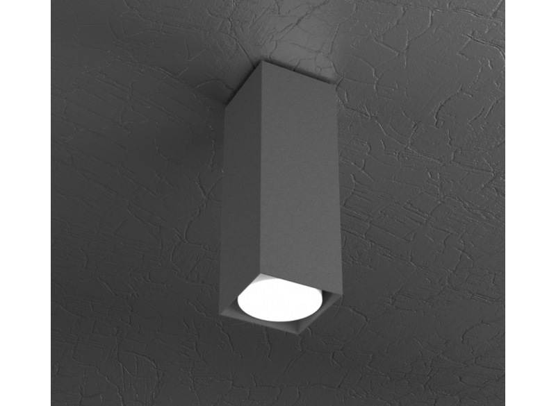 PLATE PLAFONIERA TUBO H.25 1 LUCE GRIGIO ANTRACITE