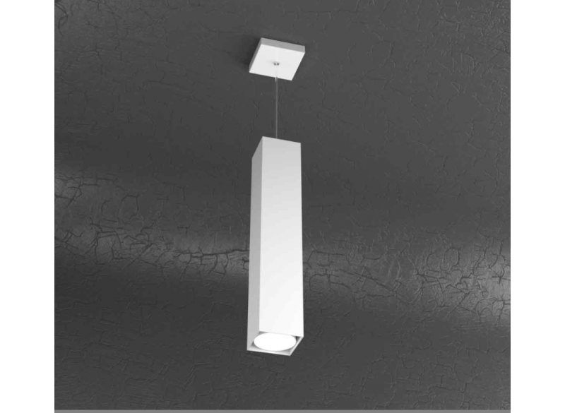 PLATE SOSPENSIONE TUBO H.50 1 LUCE BIANCO