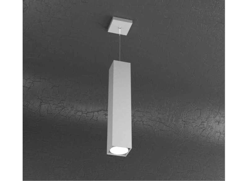 PLATE SOSPENSIONE TUBO H.50 1 LUCE GRIGIO