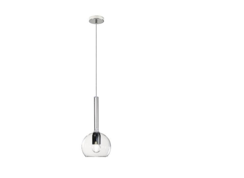 Top Light Sospensione Cromo 1 Luce Piccola Trasparente 1155CR/SP-TR